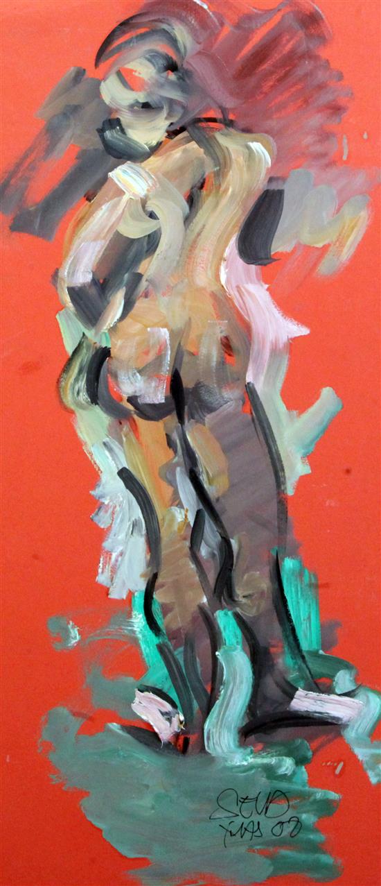 Sherree Valentine Daines (1956-) Standing female nude, 23.5 x 10.75in., unframed